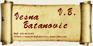 Vesna Batanović vizit kartica